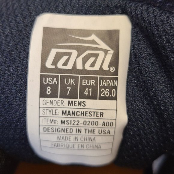 Lakai Manchester Skateboard Shoes Navy White Suede Mens Lace Up Sneakers Size 8 - Picture 8 of 8